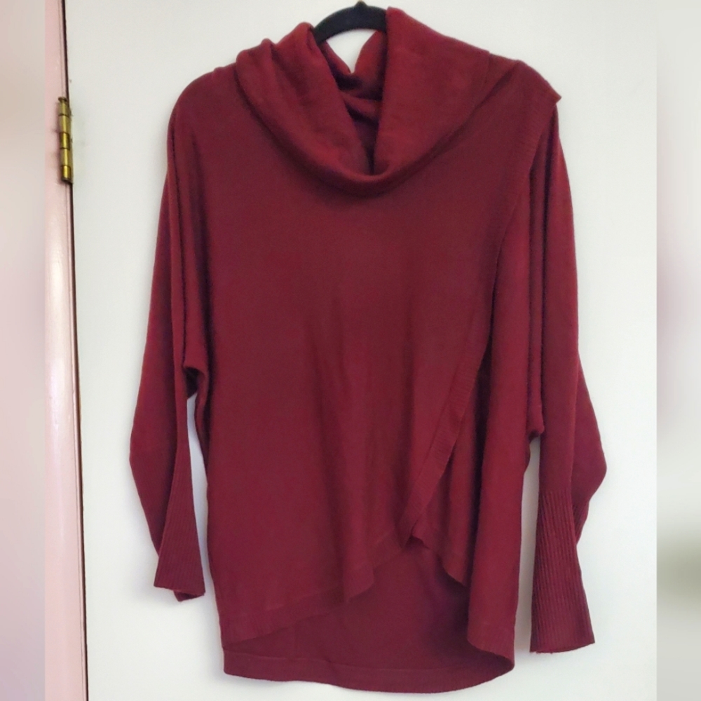 Comfy Maroon Cowl Neck Sweater